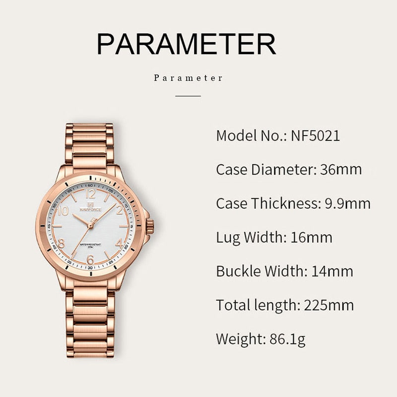 NAVIFORCE Woman Watch Water Resistant